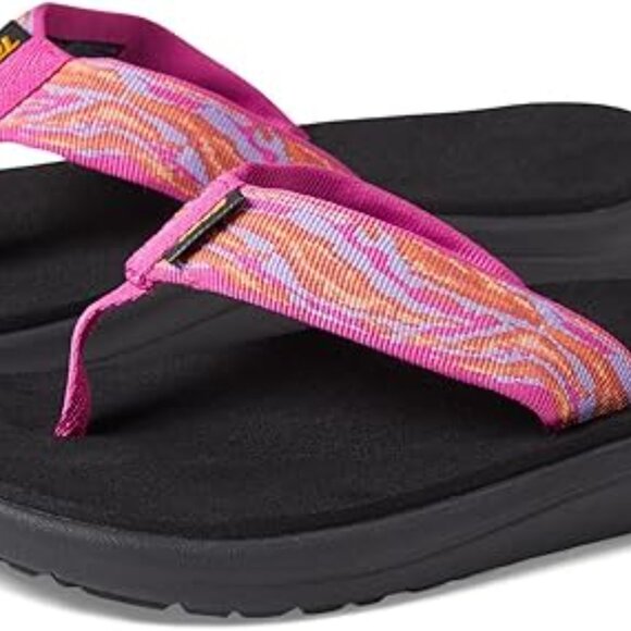 Teva Voya Flip Sandal in Waves Rose Violet Color for Kids Size 11 Summer ~ Pool! - Picture 2 of 4